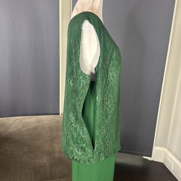 Women’s Green Lace & Chiffon 3 Piece Formal Pant Suit Mother of the Bride 16 NEW - Picture 8 of 15